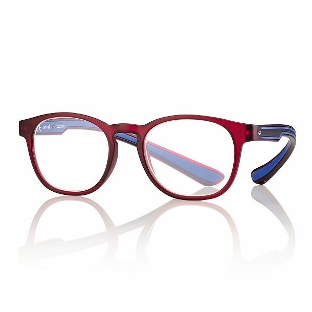 Lsebrille m/Blue Light Filter - Model "Design Collection" +2,00|Matt Red/Blue