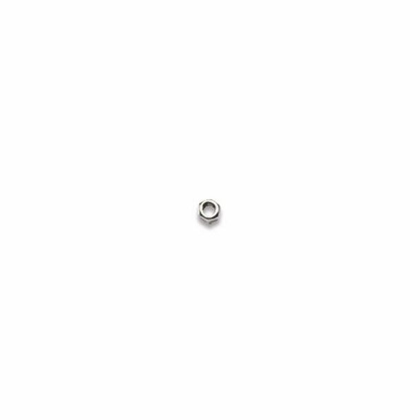 Hexagonal nickelsilver nut thread 2,0mm M1,4mm.