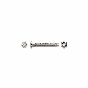 Rimless screws+nuts Nickel M1,4 L13mm. with Star head 2,55mm