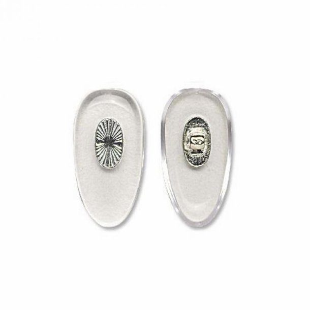 PVC Symmetrical nose pad 17.5mm. screw in with silver insert (100 stk)