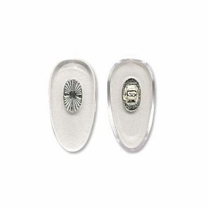 PVC Symmetrical nose pad 17.5mm. screw-in with silver insert (20 stk)