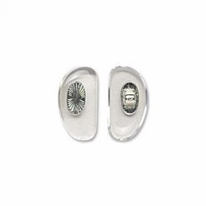 PVC clear nose pad 14,50mm. screw-in with silver insert (100 stk)