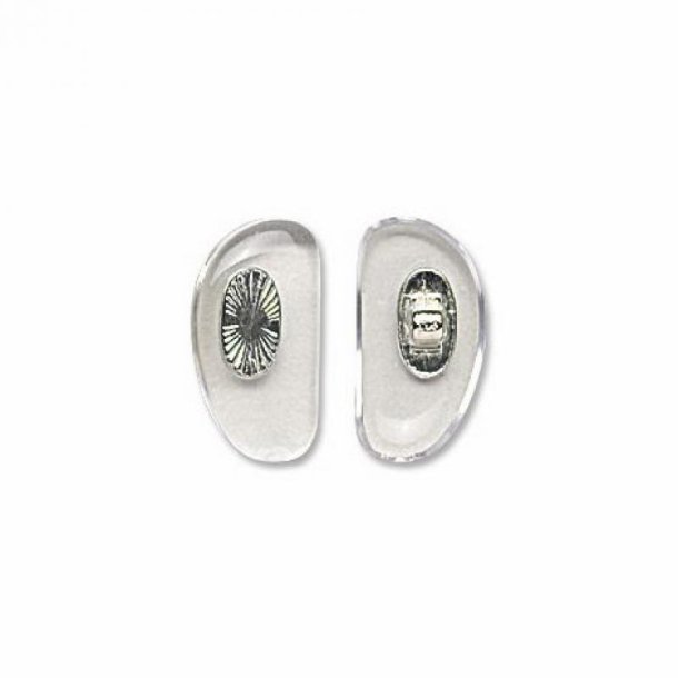 PVC clear nose pad 14,50mm. screw-in with silver insert (100 stk)