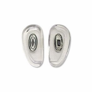 Crystal PVC push-on nose pads18.5mm.clear/silver colour (20 stk)