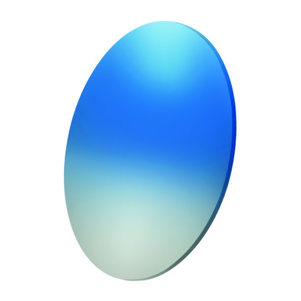 CR39 DarkGlam with Hard Coating and mirror treatment Base 4, Mirror Blue Light Blue Gradient, 50%