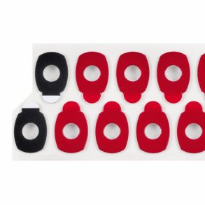Rectangular red blocking pads