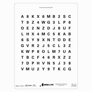 Hart's white table for distant vision