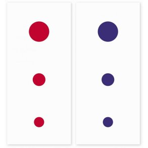 Red/Blue dot cards forconvergence exercises