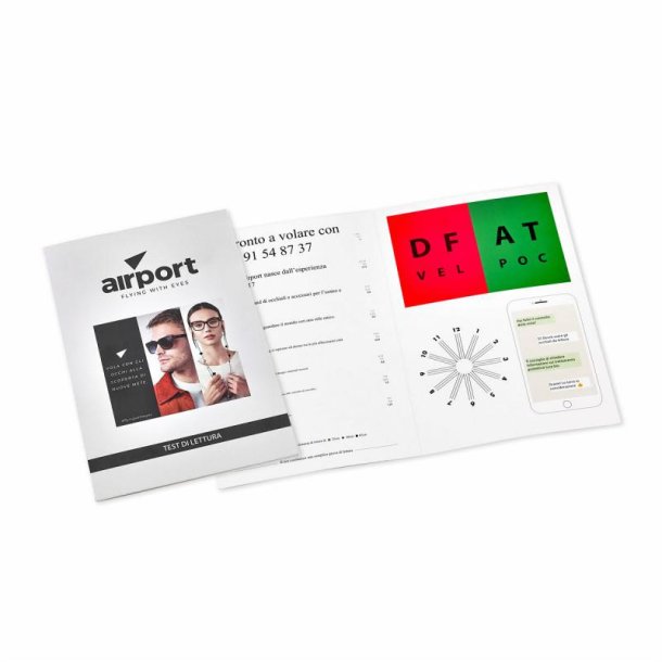 Paper optotype &acirc;&#128;&#156;AIRPORT&acirc;&#128;&#157; for reading test for adults