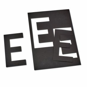 30 FOGLI DA 2 LETTERE E IN CARTONATO NERO F.TO 21X29,7 CM