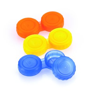 Etuier til bl�de kontaktlinser og RGP linser - 12 styk Orange, Gul og Bl�