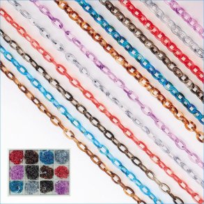 Lipari 12 assorted plastic chains with tray