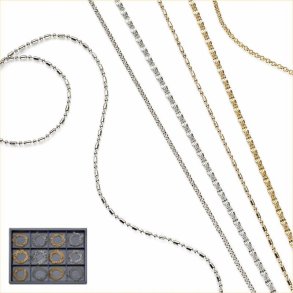 Venice 12 assorted classic metal chains + display tray