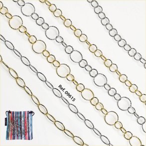 Metal silver oval shape chainw.brilliant effect MadeinItaly