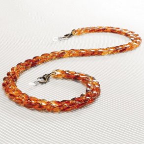 Airport chain in brown acetate + microfibre pouch