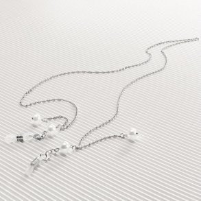 Airport silver-coloured metalchain with pearl pendant