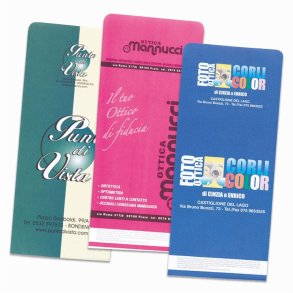 Bespoke optician paper bag 2 colours printed size 140x320mm.