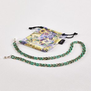 Airport green Bicolour chain + microfiber pouch