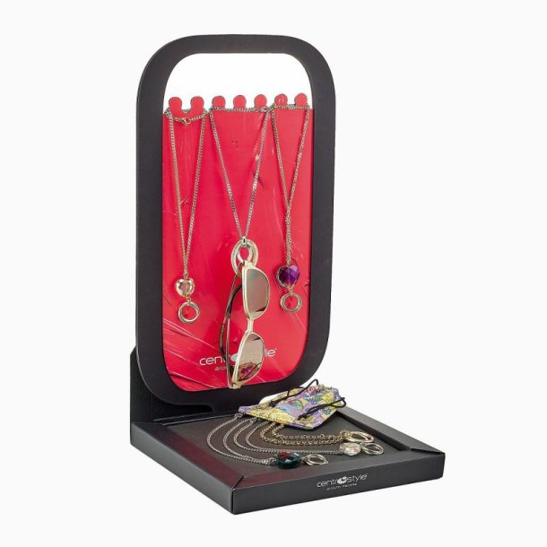 Display for chains - red background