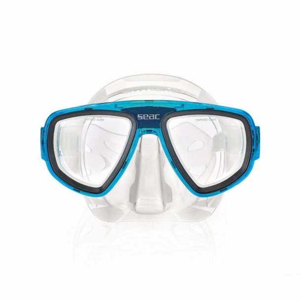 Transp.light blue diving maskglass lenses up to +/-5