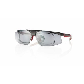 Black/Red Glazeable Sports Mask +Flip up Sunlenses