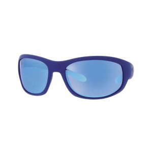 Solid Blue Sunglasses 65 18-130+Grey Blue Mirror Lenses+Case