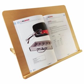 Wooden bookrest for low vision with tilt adjustment