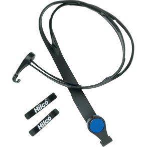 Strop til svmmebrille, silicone Sort med bl knap