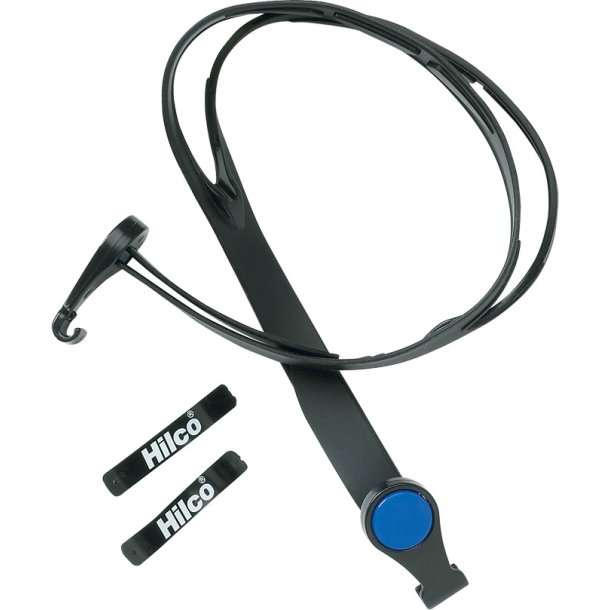 Strop til svmmebrille, silicone Sort med bl knap