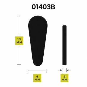 Selvkl�bende sidesteg sil. Sort 13 x 2,0 mm - 6 par