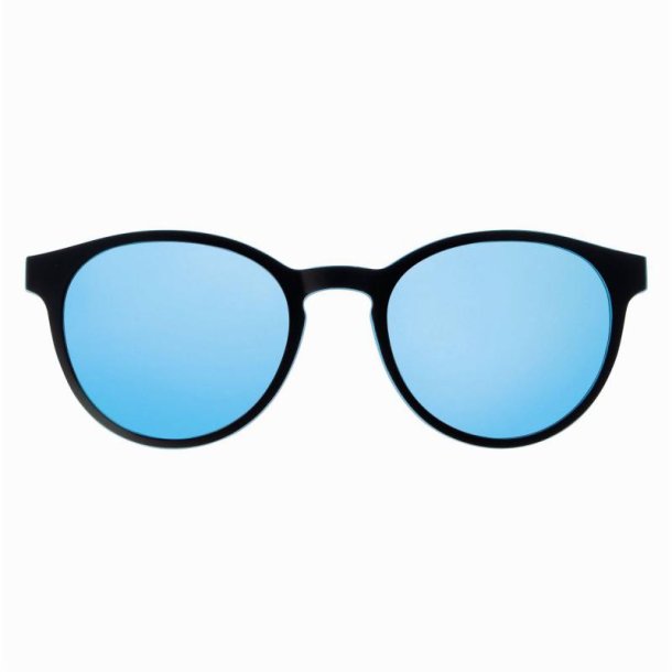 Grad blue/pink w/blue mirror lens 48 magn clip heart + case