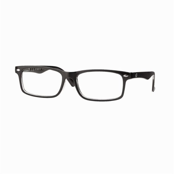 Set 5 black/crystal plastic reading glasses