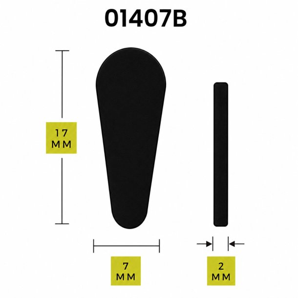 Selvkl�bende sidesteg sil. Sort 17 x 2,0 mm - 6 par�