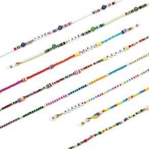 Dakar 12 chains with plastic beads 65cm.in assorted colours
