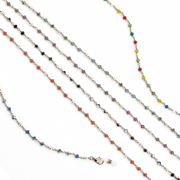POSITANO SERIES METAL AND BEADCHAINS 72CM+TRAY 6 PCS