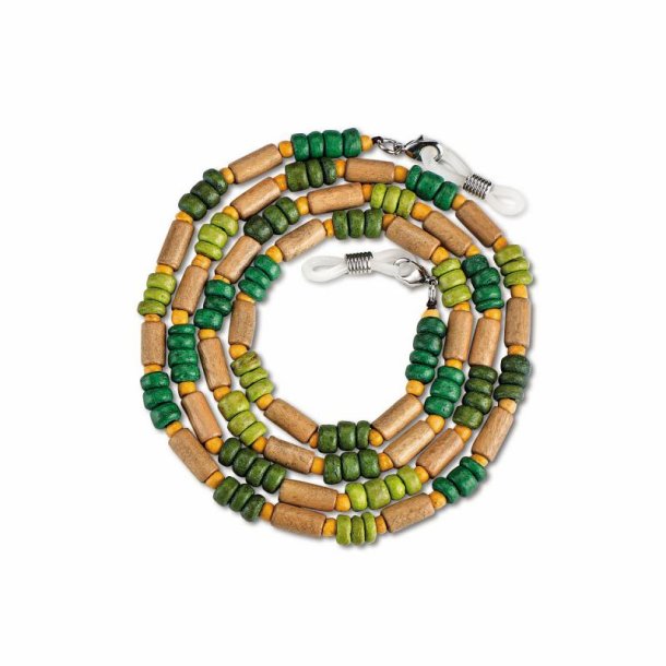 Neyeture wooden beads and tubes brown/green colour