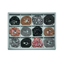 Metalkder i 4 forskellige designs i tre farver (12 styk)