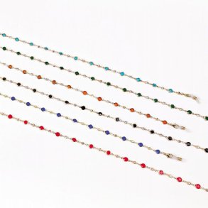 Bangkok 6 assorted metal chains with crystals + display tray