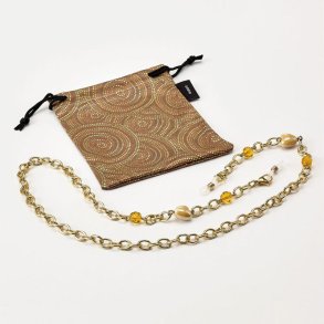 AIRPORT Gold Chain w/Pearly Ceramic Heart Ivory