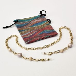 AIRPORT Gold Chain w/Pearly Ceramic Heart