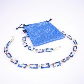 AIRPORT Blue Demi Rect. Plastic Chain w/Metal Elements