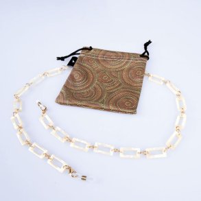 AIRPORT White Rect. Plastic Chain w/Metal Elements