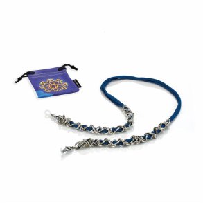 Airport blue ribbon and silveraluminium chain