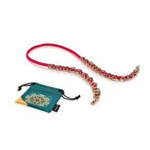 Airport red ribbon and goldenaluminium chain