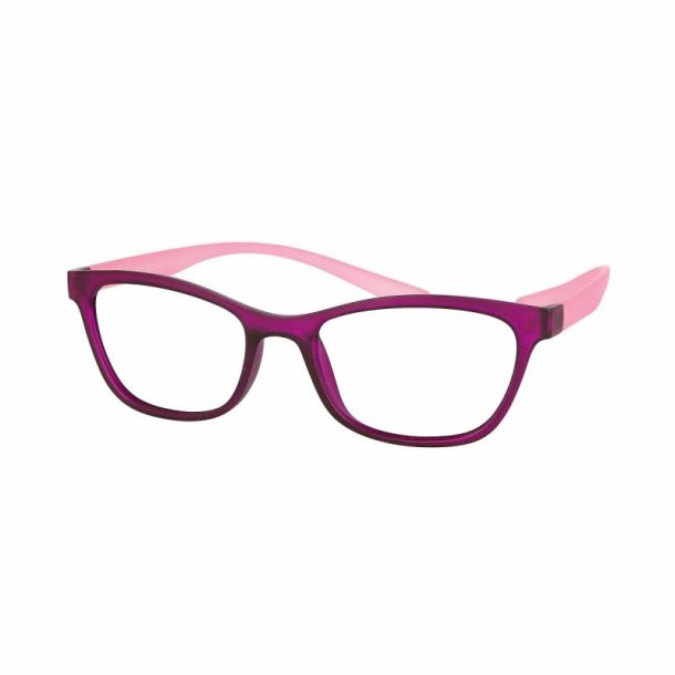 +1.00 matt purple/pink reader++magnetic clip-on grey lenses