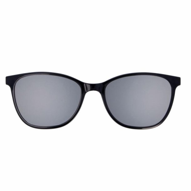 Shiny black + grey lens magnetic clip-on size 51 with case