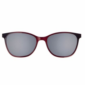 Shiny Burgundy/ Grey lens magnetic Sun clip. size 51 w.case