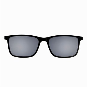 Matt black grey polarized lenses 55 square magn.clip-on