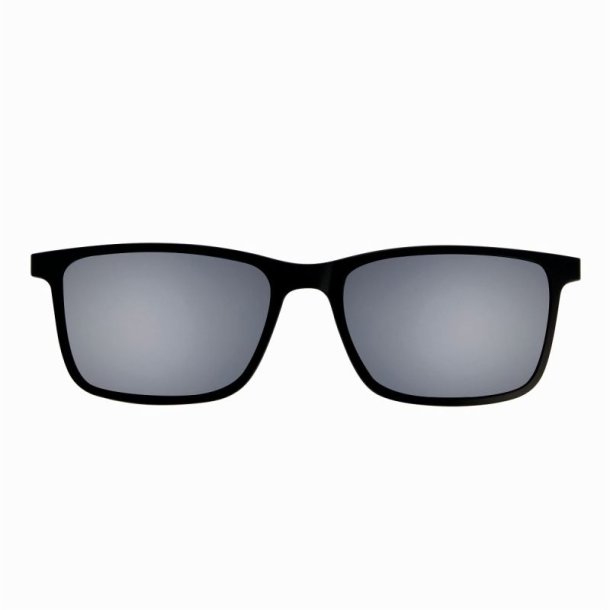 Matt black grey polarized lenses 55 square magn.clip-on
