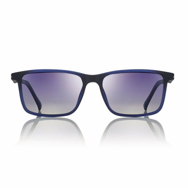 Matt blue w/grad blue lens 55ultem magn clip-on + case
